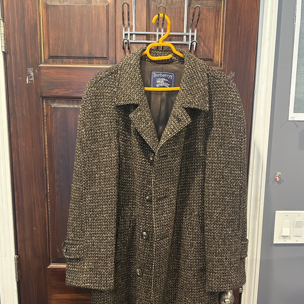 Burberry Men's Tweed Trench Coat